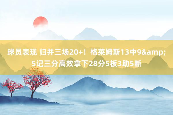 球员表现 归并三场20+！格莱姆斯13中9&5记三分高效拿下28分5板3助5断