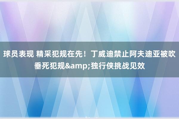 球员表现 精采犯规在先！丁威迪禁止阿夫迪亚被吹垂死犯规&独行侠挑战见效