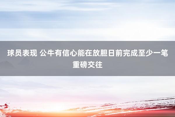 球员表现 公牛有信心能在放胆日前完成至少一笔重磅交往