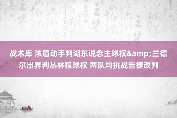 战术库 浓眉动手判湖东说念主球权&兰德尔出界判丛林狼球权 两队均挑战告捷改判