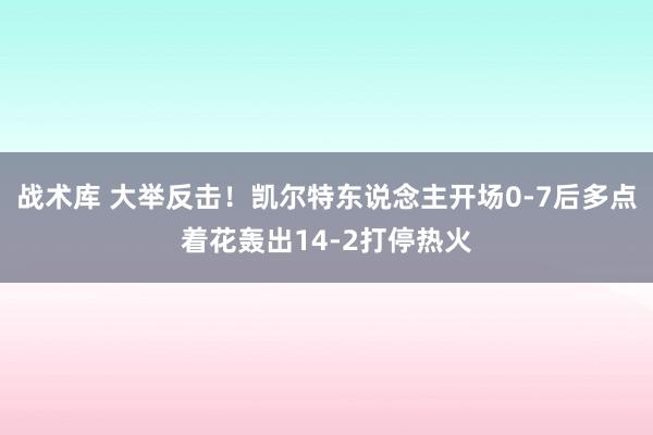 战术库 大举反击！凯尔特东说念主开场0-7后多点着花轰出14-2打停热火