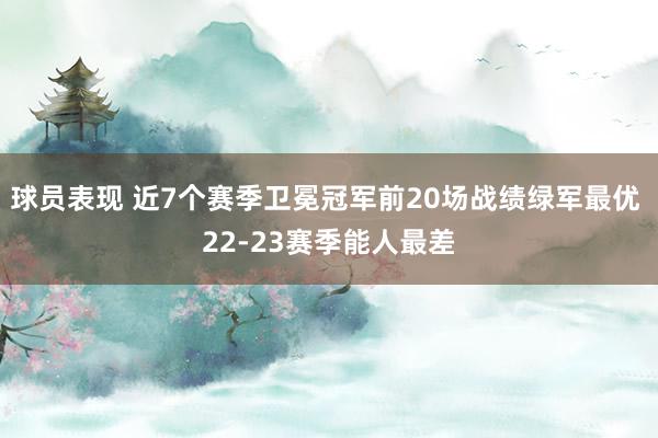 球员表现 近7个赛季卫冕冠军前20场战绩绿军最优 22-23赛季能人最差