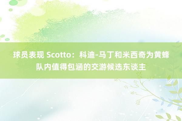 球员表现 Scotto：科迪-马丁和米西奇为黄蜂队内值得包涵的交游候选东谈主